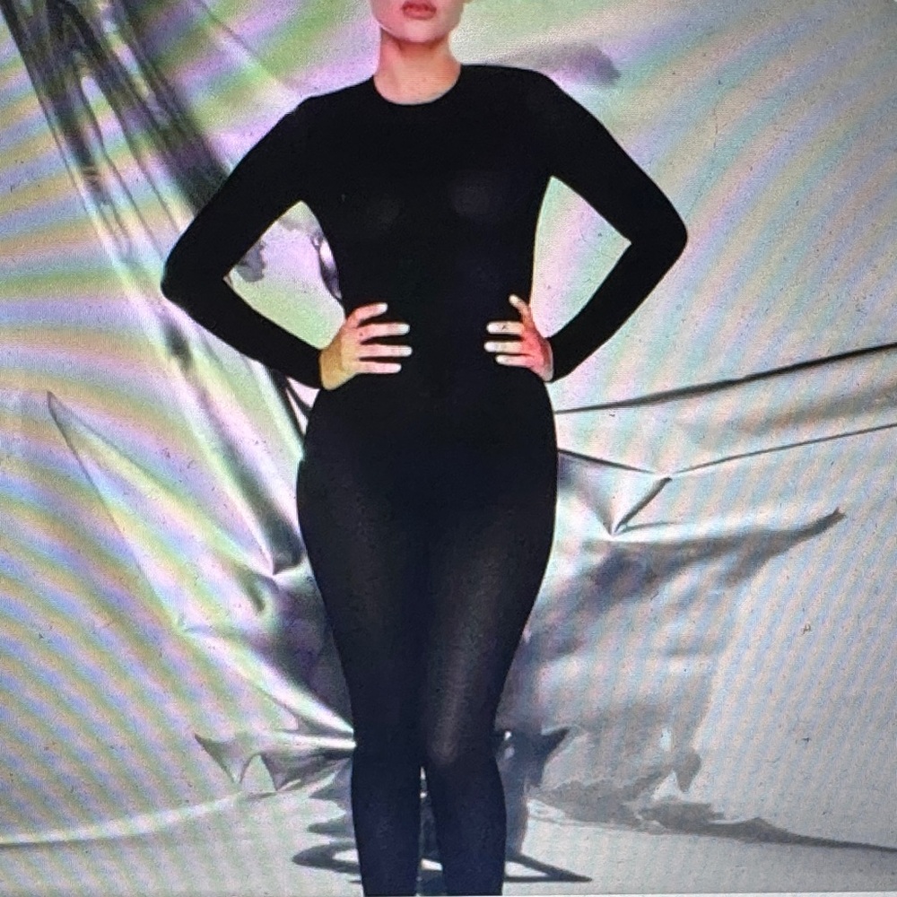 SKIMS Onyx Power Mesh Full Body Catsuit